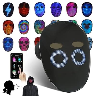 [MOYACA] MOYACA Led Mask Light up Mask with Gesture Sensing, Cool Glowing Toys Masks Great Gift for Halloween Christmas Costume Party