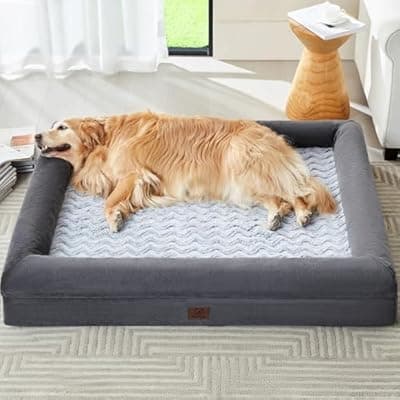 [WNPETHOME] WNPETHOME XXL Extra Large Dog Bed, Washable Dog Couch with Removable Waterproof Cover, Orthopedic Large Pet Sofa Bed with Bolster Sides for Sleeping