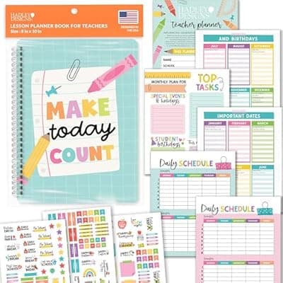 [Hadley Designs] Hadley Designs Teacher Planner 2026-2027 – Undated Teacher Planners, Homeschool Lesson Planner Book For Teachers Must Haves, Lesson Plan Book For Teachers Classroom Supplies & Appreciation Gifts