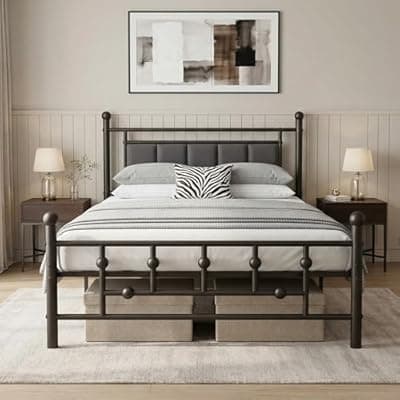 [Luviyoo] Luviyoo Twin Bed Frame with Headboard, Velvet Upholstered Platform Bed Frame Twin Size, Heavy Duty 13 Metal Slats Support, 14" Underbed Storage, No Box Spring Needed, Noise Free