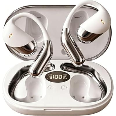 [Paekole] Paekole H5 AI Translation Earbuds: Real-Time 2-Way Language Translator Device (198+ Languages) for Face-to-Face & Travel, Bluetooth Headphones, Audifonos Traductores - Rust & White