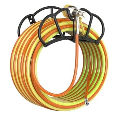 [Qatsrin] Qatsrin Super Stable Garden Hose Holder Wall Mount, Heavy Duty Water Hose holder Hanger Holds 125-Feet Hose, Metal Hose Storage Reel Rack Organizer for Outside Yard Lawn