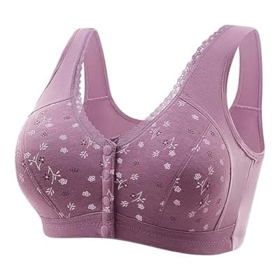 [LIKEOULI] LIKEOULI Front Closure Bras for Women No Underwire Push up Bra with Snaps 2026 Daisy Older for Women Breathable Everday Bras