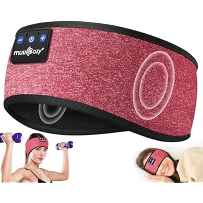 [MUSICOZY] MUSICOZY Sleep Headphones Sleep Mask Bluetooth Headband Wireless Music Headband Headphones Earbuds for Side Sleepers Women Men Workout Running Cool Gadgets
