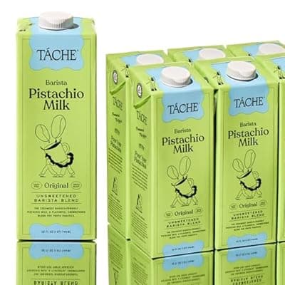 [T\u00E1che] Táche Unsweetened Barista Pistachio Milk, Plant-Based Pistachio Creamer for Coffee and Lattes, Frothy, Vegan Pistachio Cream with No Added Oil, Dairy-Free Milk Alternative, (32oz, 6-Pack)