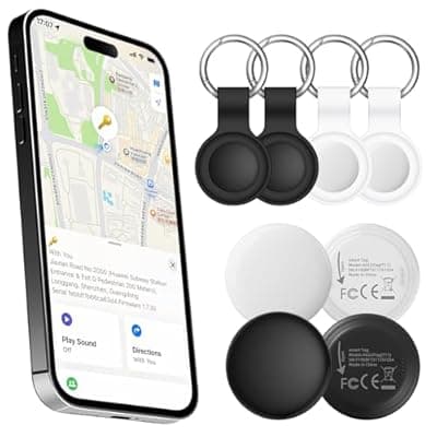 [Pepisk] Air Tracker Tags-4 Pack[Apple MFi Certified] (iOS Only), Bluetooth Tracker for Apple Find My, Key Finder and Item Locator Smart Tag for Vehicles, Wallet, Keys, Luggage, Suitcases