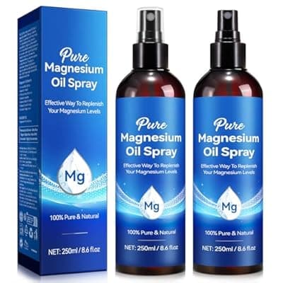 Magnesium Oil Spray 8.6Fl Oz, 2Pack Pure Magnesium Spray for Feet, Body and Skin, Topical Mg Oil, Easy to Absorb