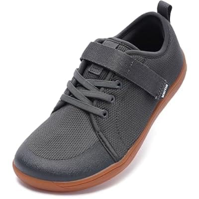 [WHITIN] WHITIN Little/Big Kid Barefoot Shoes | Boys/Girls Lace-up Minimalist Sneakers | Wide Toe Box | Natural Flexible Fit