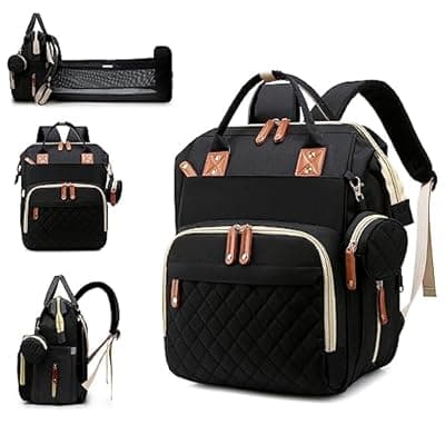 [Awanhe] Awanhe Baby Diaper Bag Backpack with Changing Station, Waterproof Bags for Boys & Girls, USB Charging Port, Black