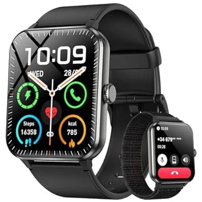 [Blackview] Blackview 2026 Smart Watch (Answer/Make Calls), Fitness Watch for Men and Women with Heart Rate/SpO2/Sleep Monitor/2 Straps, 100+ Sports Modes, IP68 Waterproof Activity Tracker for Android/iPhone