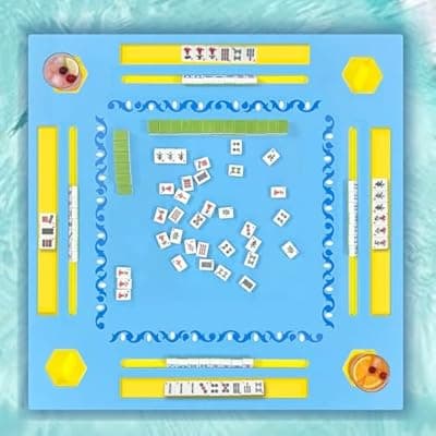 [Abrispl] Floating Mahjong Table for Pool, 2-IN-1 Waterproof Floating Game Table for Mahjong Card Games Dominoes Poker, Adults Floating Board Pool Game Tray for Hot Tub Lake Beach Summer Pool Party Supplies