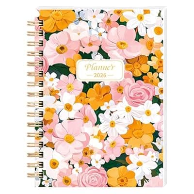 [Generic] 2026 Planner, Weekly & Monthly Academic Plan with Daily To-Do Lists, Hardcover for School & Office, Thick Paper Calendar Jan-Dec 2026 Perfect for Office planning & Students Records (Orange)
