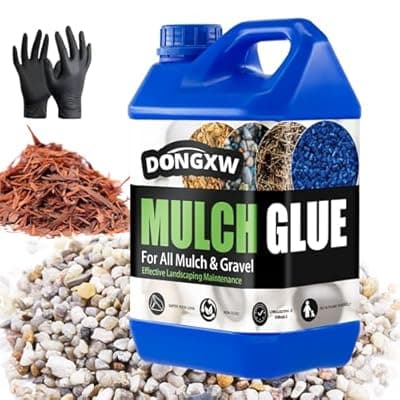 [Dongxw] Mulch Glue for Landscaping 1.25 Gallon, Ultra Concentrated Rock Glue & Gravel Binder, Long-Lasting Non-Toxic Mulch Stabilizer, Fast-Dry Adhesive Mulch Lock for Pea Gravel, Paths, Patios & Garden Beds