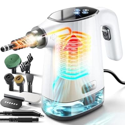 [TEEVOGO] TEEVOGO Handheld Steam Cleaner, 3s Fast Heat Pressurized Steam Cleaner, Upgrade 450ml Removable Water Tank, Lightweight Portable Steamer for Cleaning Home, Kitchen, Bathroom, Car, Tile, Easy Refill