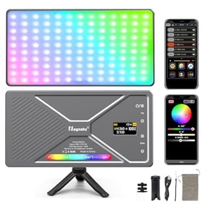 [Nagnahz] NA225 RGB Video Light App Control, 2500K-9900K, Build-in 4000mAh Rechargeable Battery Portable Phone Camera Photo Lights for Studio Photography Vlogging Streaming Live Beauty and Filming