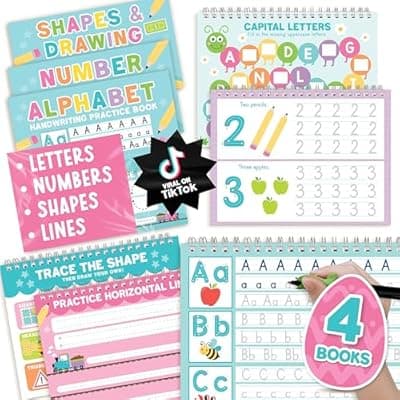 [Hadley Designs] Hadley Designs Magic Grooved Writing Practice for Kids- Preschool Learning Activities, Letter Tracing for Kids Ages 3-5, Magic Book Handwriting Practice, Kindergarten Workbooks, Pre K Graduation Gifts