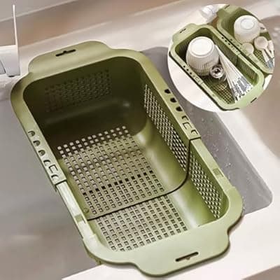 [Oniapro] Dish Drying Rack for Kitchen Counter, Retractable Draining Basket in Sink Dish Drainers, Multipurpose Dish Dryer Rack for Inside Sink, Over The Sink Dish Racks for Cleaning & Draining the Water