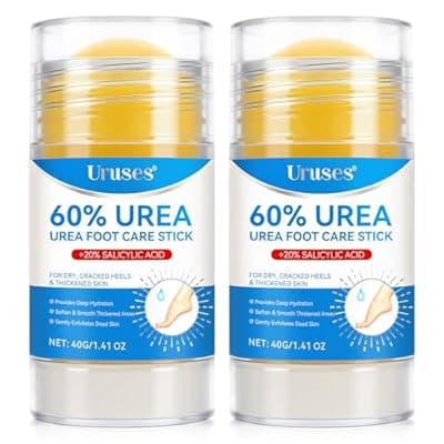 [Uruses] Uruses 2Pack Urea Cream 60% plus Salicylic Acid 2% Urea Foot Care Stick,Foot Cream for Foot Callus Remover, Feet Moisturizer Stick for Dry Cracked Heels, Hands, Knees,Hydrating Heel Balm, Easy To Use