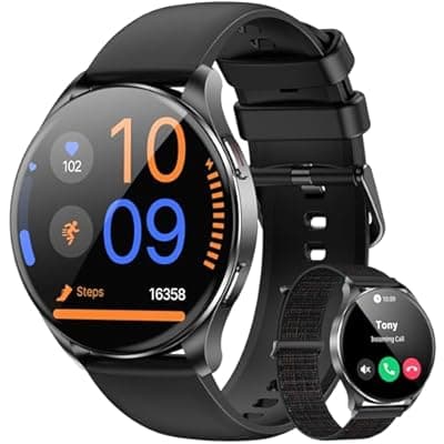 [Blackview] Blackview Smart Watch for Women Men (Make/Answer Calls),1.43''AMOLED Touchscreen Fitness Tracker with 100+ Sports Modes, Heart Rate/SpO2/Sleep Monitor/2 Straps, Smartwatch for iPhone & Android