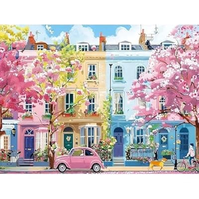 [Lophomie] Lophomie City Landscape Diamond Art Kits for Adults, 5D Diamond Painting Kits for Adults Beginners, DIY Diamond Dots Kits Gem Arts Crafts for Home Wall Decor 16x12 Inch