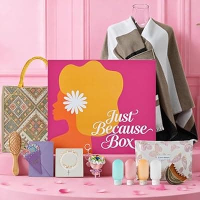 [Bearhug] Bearhug Luxury Women's Gift Set, 12Psc Just Because Box with Elegant Premium Gift Box with Soft Bed Throw Blanket for Mother's Day, Birthday, Anniversary for Women, Mother, Sister, Friends