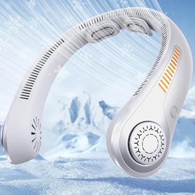 [U UZOPI] Portable Neck Fan Rechargeable, 5 Speeds, Lightweight, Long Lasting, Battery Operated All-Around Cooling Quiet Personal Fans for Travel Camping Cooling Essentials, Birthday Gifts for Women Men Mom Dad