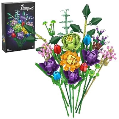 [GEVINST] GEVINST Flowers Bouquet Building Set, Artificial Flowers Botanical Collection Kits for Home Decoration, Adults Women Teen Girls Ages 14+, Gifts for Birthdays Valentines Mother's Day
