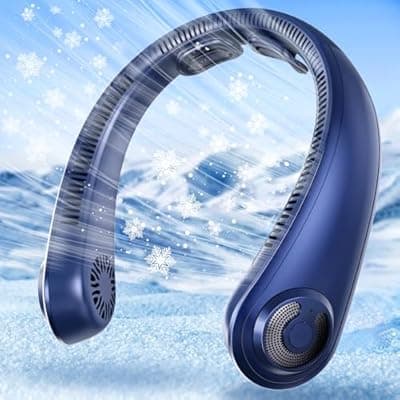 [AUIIAH] AUIIAH Portable Lightweight Neck Fan with Neck Support, Birthday Gifts for Men Women Dad Mom, Rechargeable Personal Wearable Cooling Neck Fans for Hot Flashes, Disneyland, Travel, Camping Essentials