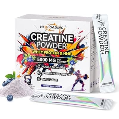 [HEALOADING] HEALOADING Creatine Monohydrate Powder with Whey Protein: Creatine HMB Micronized Powder for Men & Women, Fast Absorption for Athletic Performance & Muscle Support - 30 Packets