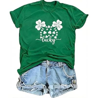 [YEFOLA] St Patricks Day Shirt Women Lucky Irish Shamrock Tshirt Green Saint Pattys Day Clover Graphic Tee Tops
