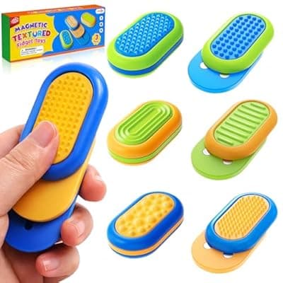 [SMALL FISH] SMALL FISH Fidget Toys Adults Magnetic Sliders: 3 Pack Silicone Textured Sensory Toys for Autism Calming - ADHD Tools Desk Fidgets for Office Anxiety Relief - Cool Gadgets Gifts for Teens Men Women