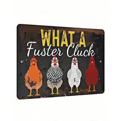 [Carastora] Carastora Metal Chicken Coop Sign – Vintage Farmhouse Decor, Humorous Hen House Sign, Suitable for Farm Fences, Yard, Kitchen, Outdoor, and Chicken Coop Decoration – 8x12 Inches