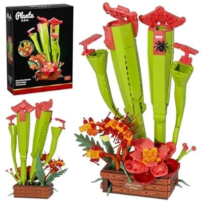 [JAKI] JAKI Carnivorous Plant Bonsai Building Set - Sarracenia Pinguicula Drosera Artificial Plant Model Toy for Desk or Home Decor, Gift Idea for Nature Lovers Adult Kids 12+