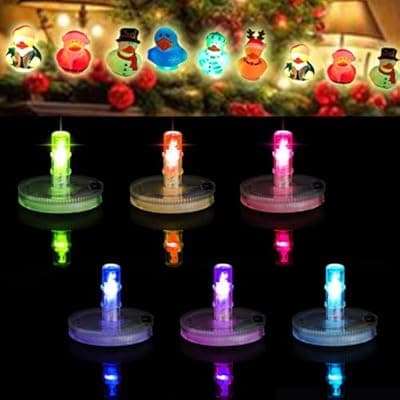 [Generic] Light Up Duck Plugs, Led Light Duck Plug Holder,16 Luminous Modes On-Off Control Led Lamp Rubber Duck Mount, Duck Holder Mount for Car Lover Car LED Lights Christmas (Excluding Rubber Duck) (6PCS)