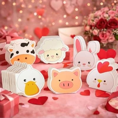 Chris.W Valentines Day Gift for Kids 24Pack– Cute Valentine's Day Gift Exchange Notepads Mini Notebook Bulk, 6 Designs Small Blank Notebooks for Girls Boys Goodie Bag Filler Party Favors