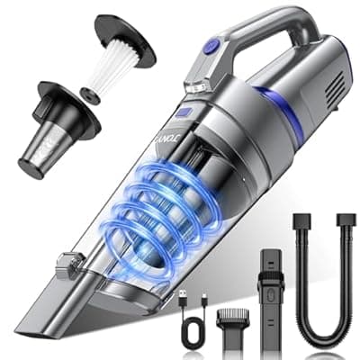 [JONYJ] JONYJ Handheld Vacuum Cordless, 16000PA Strong Suction Hand Held Car Vacuum Cleaner, Portable Hand Vacuum Rechargeable with Multi-Nozzles & LED Light for Home, Car, Office, Pets