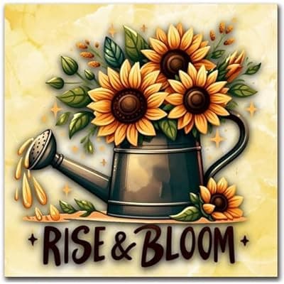 [igoodom] igoodom Diamond Art Kits for Adults, Sunflower Diamond Painting Kit, Full Drill Round Sunflower Diamond Art Kits, DIY Gem Art and Crafts for Home Wall Decor Gift 14x14inch