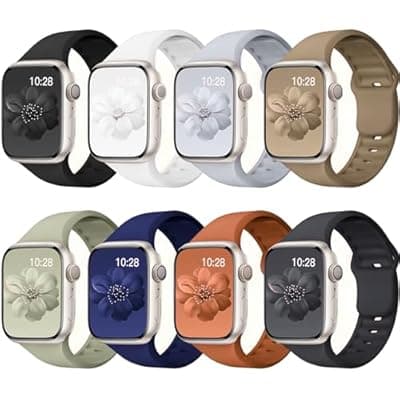 [CyEiSunovLia] 8 Pack Sport Band Compatible with Apple Watch Bands Women Men 40mm 38mm 41mm 42mm 44mm 45mm 49mm 46mm,Silicone Waterproof Strap for iWatch Apple Watch Series11 10 9 8 7 6 5 4 3 2 1 SE Ultra