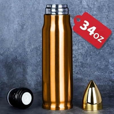 [Funslive] Gifts for Mens Funny - 34 oz Copper Bullet Tumblers Cup - Fishing Hunting Camping Valentines Day Mens Ideas - Gifts for men Who Have Everything - Mens Husband Him Easter Stocking Stuffers 2026