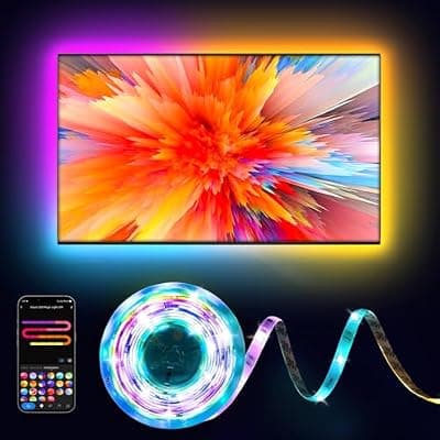 [Pak] Pak RGB+IC LED Strip Lights for Bedroom & TV, 32.8ft Smart Lights with Remote APP Control, DIY 16 Million Colors, Music Sync Color Changing LED Lighting, 44 Scene Modes, Work with Alexa & Google