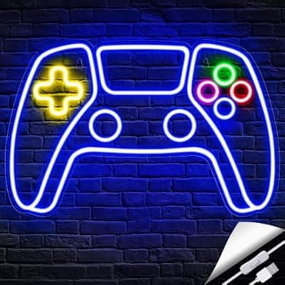 [Kavaas] Kavaas Gamer Neon Sign, Neon Controller Sign for Gaming Room Decor - Gaming Neon Sign for Teen Boys Room Decor - Best Gamer Gifts for Teenage Boys, Kids