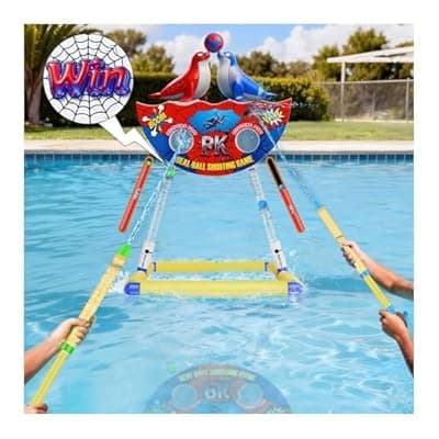 [DX DA XIN] DX DA XIN Seal Ball Water Shooting Game for Kids, Water Floating Shooting Target with 2 Blaster Squirt Guns,Beach Party Outdoor Pool Summer Water Toys Gifts for 3 4 5 6 7 8 9 Years Old Boy Girls