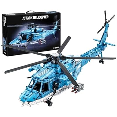 [Xingya youpin] Military Helicopter Building Blocks Set, 1521PCS Army Airplane Bricks Model–Air Force Utility Helicopter Toy with Rotating Blades, Detailed Cockpit, Tactical Gear–Collectible Gift for Boys Teen Adults