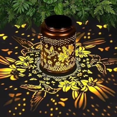 [KagoLing] Solar Lanterns Outdoor Waterproof Hummingbird, KagoLing Birthday Gifts for Women Mom Grandma, Garden Decor Hanging Solar Lights Outdoor Metal Lantern Decoration Outside for Yard, Patio, Backyard