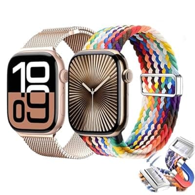 [BHKDCMDL] Magnetic Clasp Watch Bands for Women and Men, Compatible with Apple Watch Bands 38mm 40mm 41mm 42mm 44mm 45mm 46mm 49mm, for iWatch Bands Ultra/Ultra 2 SE Series 10 9 8 7 6 5 4 3 2 1, Stainless Steel 