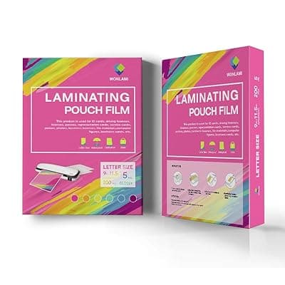 [WONLAMI] Laminating Sheets 8.5 x 11, 200 Pack Thermal Laminating Pouches 5 mil, Clear, Thermal Laminating Plastic Paper Laminator Sheets, Laminate Sheets Fits Letter Sized Paper,Office School Home Supplies