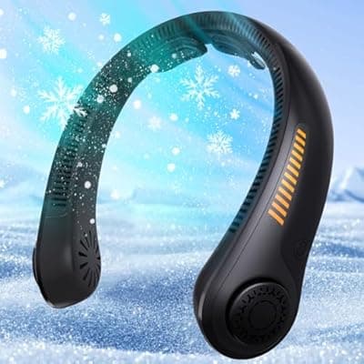 [EYERZ] EYERZ Portable Neck Fan - Rechargeable Personal Fan with Neck Support, 5-Speed Quiet Lightweight Long Lasting Neck Fan, Fathers Day, Mothers Day Gifts, Full Surround Cooling for Travel, Hot Flashes