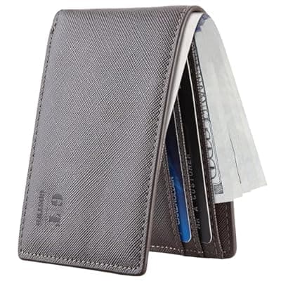 [Gostwo] Gostwo Mens Wallet RFID Blocking Slim Minimalist Bifold Wallet with ID Window & Business Card Holder, Thin Front Pocket Design, Stylish Wallet for Men, Teen, Boyfriend, Husband