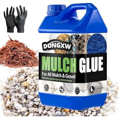 [Dongxw] Mulch Glue for Landscaping 1.25 Gallon, Ultra Concentrated Rock Glue & Gravel Binder, Long-Lasting Non-Toxic Mulch Stabilizer, Fast-Dry Adhesive Mulch Lock for Pea Gravel, Paths, Patios & Garden Beds