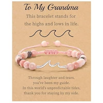 [Sistble] Sistble Mothers Day Gifts for Women, Wave Bracelet Inspirational Gifts Natural Stone Beaded Bracelets Life Is Tough Cheer Up Spiritual Thoughtful Get Weel Gift Birthday Summer Beach Jewelry